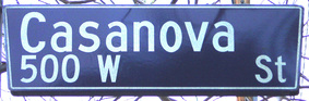 Casanova Street sign